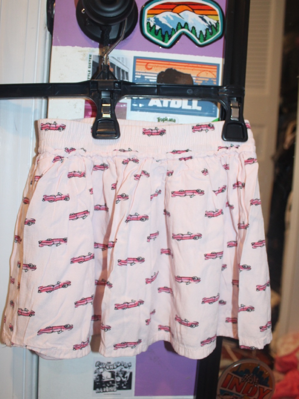 Kate Spade Girls Pink Convertible Car Print Skirt - Size 4